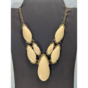Premier Design Bold Cream and Gold Tone Statement Necklace